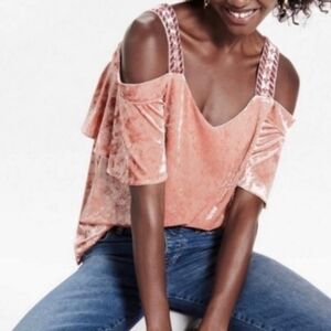 Lucky Brand Cold shoulder Velvet top